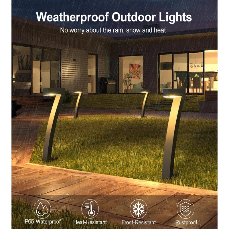 BTERAZ Black Solar Powered Integrated LED Acrylonitrile Butadiene Styrene Pathway Light
