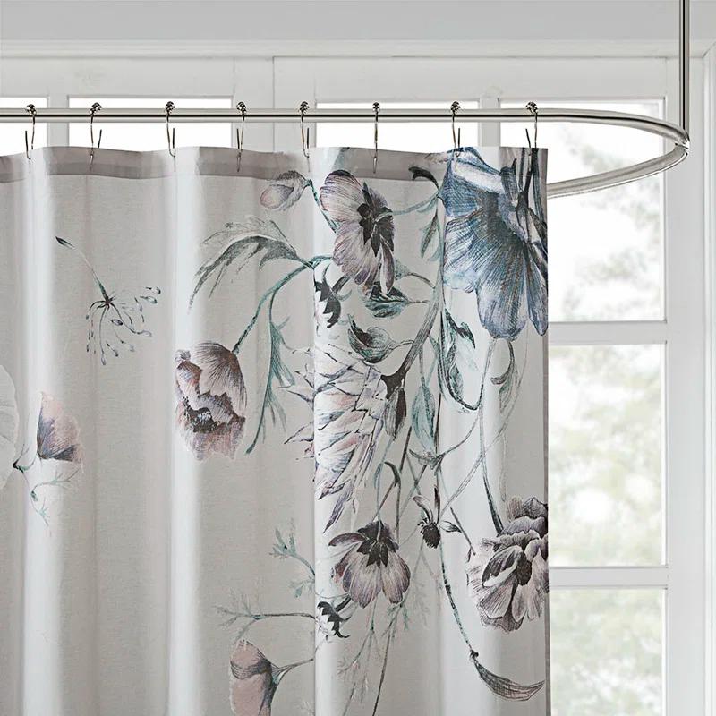 Madison Park Cassandra Printed Cotton Shower Curtain
