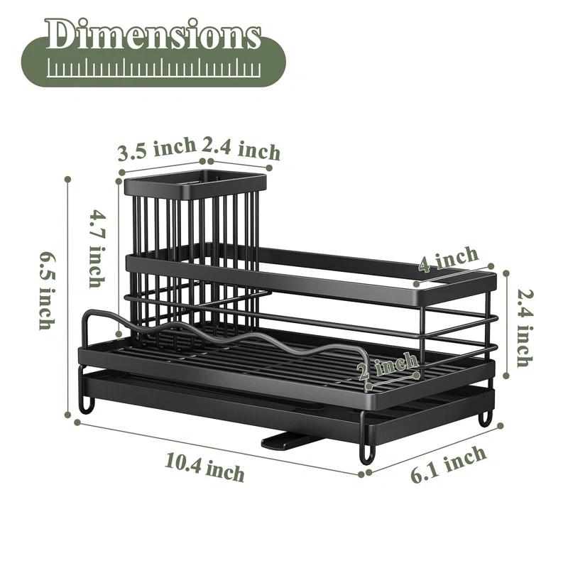 COAHAHA Rust Resistant Stainless Steel Sink Caddy - Large Capacity With Removable Brush Rack