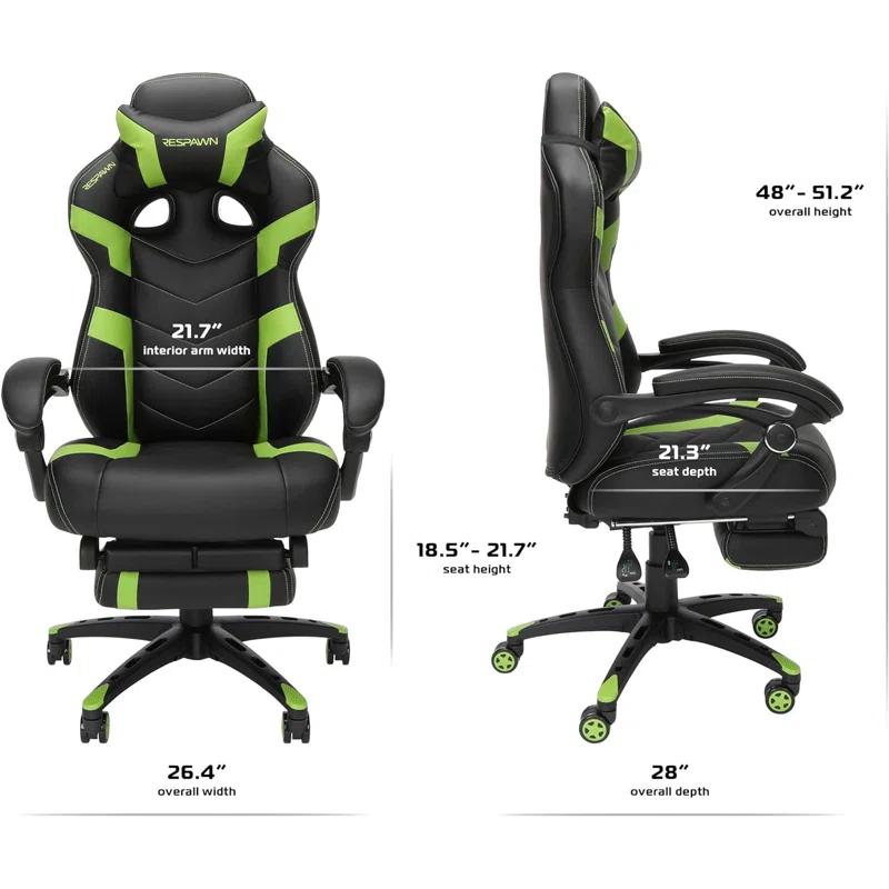 Respawn RESPAWN 110 Pro Gaming Chair - Gaming Chair with Footrest, Reclining Gaming Chair, Video Gaming Computer Desk Chair, Adjustable Desk Chair, Gaming Chairs For Adults With Headrest Pillow