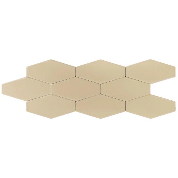 Bond Tile Midland Hexagon 4" x 8" Ceramic Subway Wall Tile (5.38 sq. ft. / box)