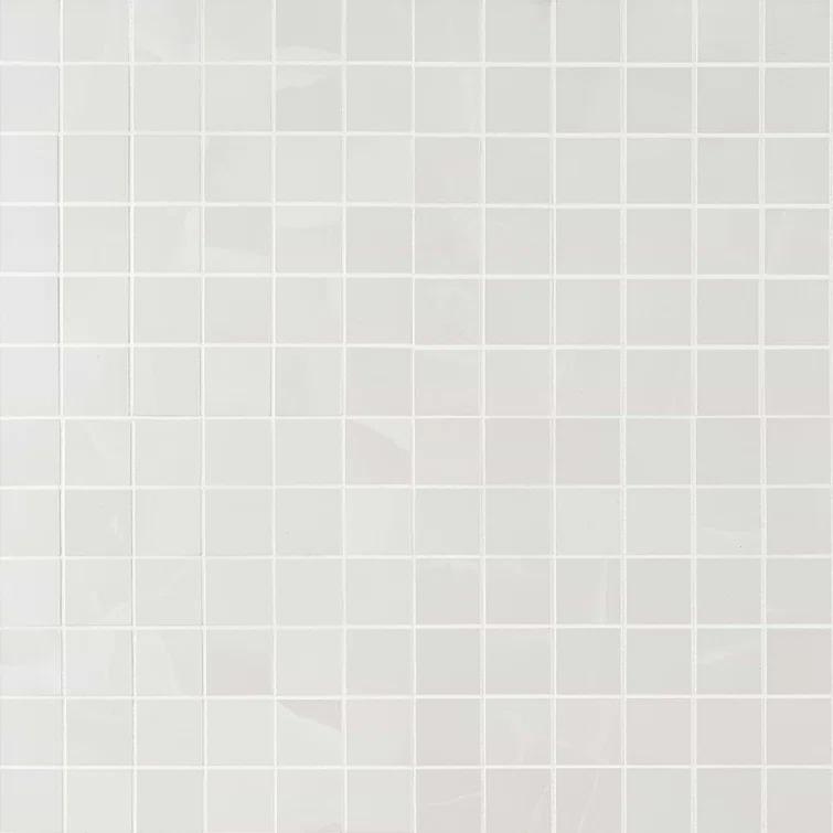 Saroshi Onyx Bianco 11.81 in. x 11.81 in. Matte Porcelain Floor and Wall Mosaic Tile (0.96 sq. ft./Each)