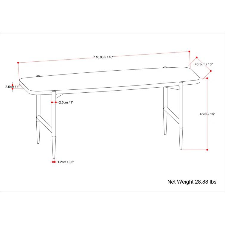 Simpli Home Solid Wood Bench