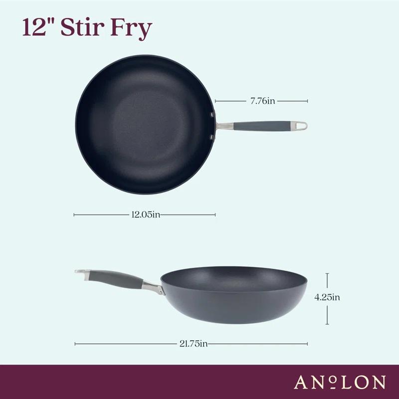 Anolon Anolon Advanced Home Hard Anodized Nonstick Stir Fry Pan / Wok, 12 Inch