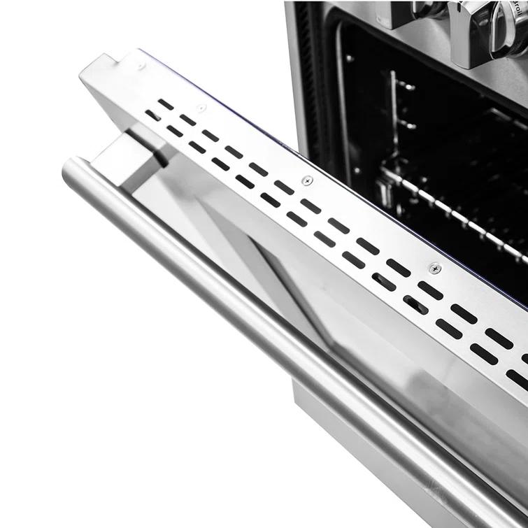 Forno Capriasca 48-inch Dual Fuel Range All Stainless Steel, 8 Brass Burners, 6.58 cu.ft. Double Ovens FFSGS6187-48