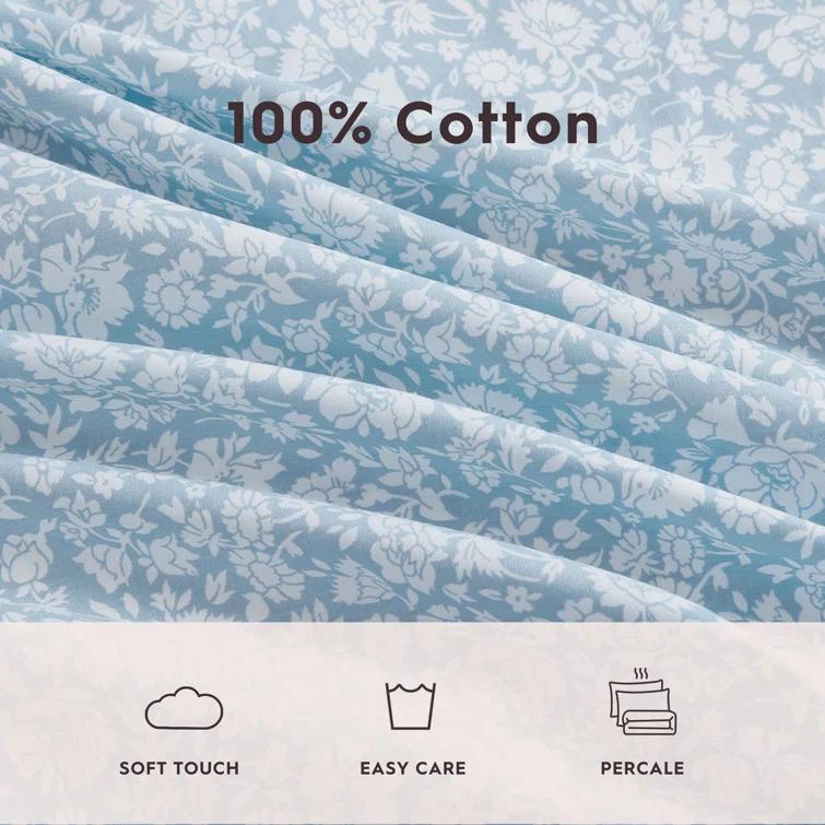 Laura Ashley Laura Ashley Printed Cotton Percale Sheet Set