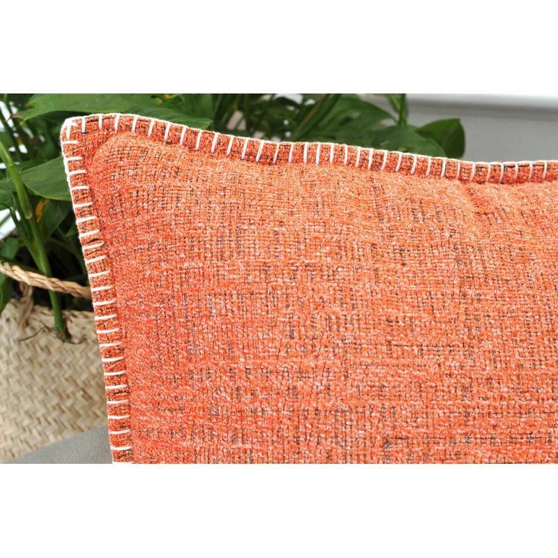 Oveesha Tassel Soft Chenille Throw Pillow Covers With Stitched Edge (Set of 2)