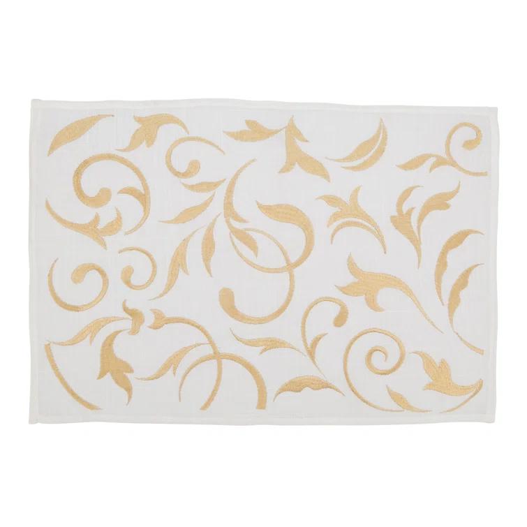Saro Zensi Collection Polyester No Pattern Rectangle Placemat (Set of 4)