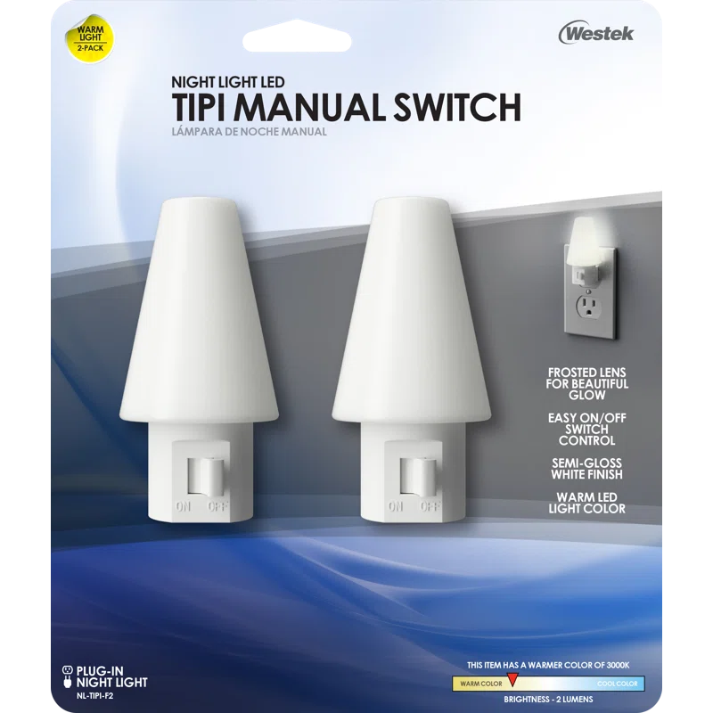 AmerTac Tipi Manual Night Light (Set of 2)