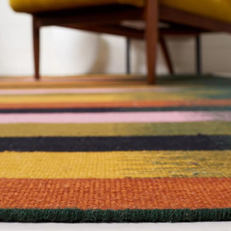 Safavieh Dhurries Flat Weave Wool/Cotton Rug in Yellow/Brown