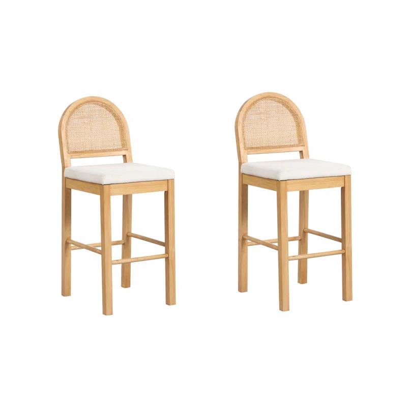Nathan James Bailey Upholstered Counter Stool with Solid Wood Frame