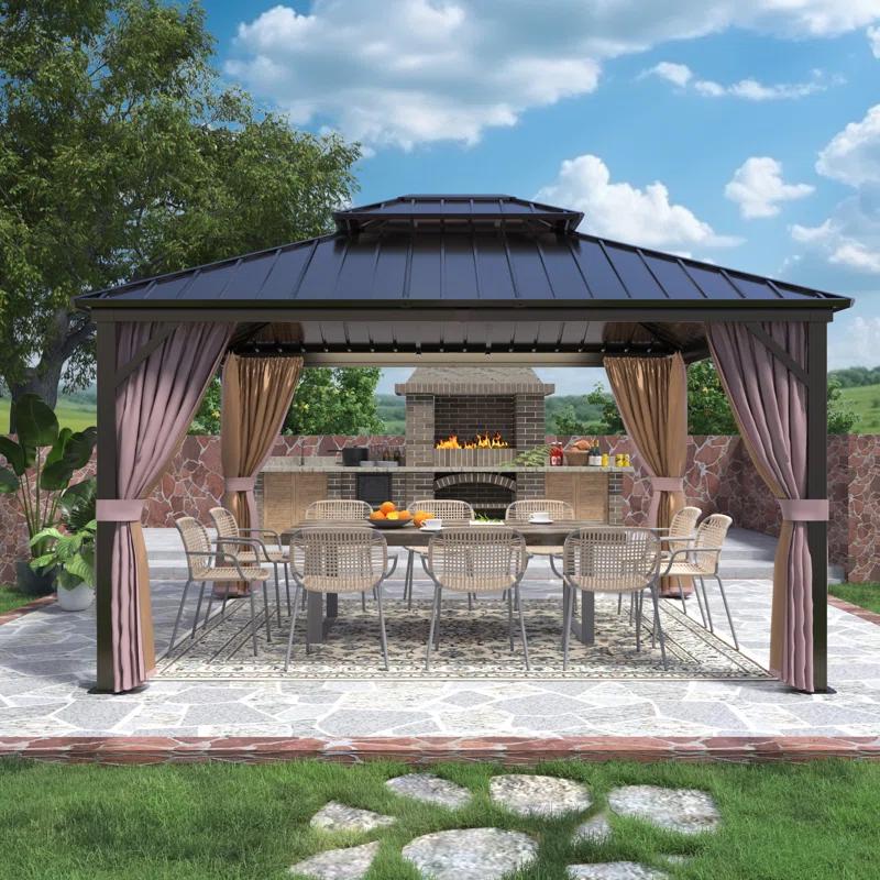 EAGLE PEAK Outdoor Aluminum Frame Hardtop Patio Gazebo