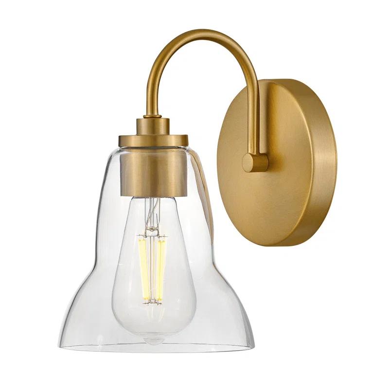 Lark Vera Single Light Bath Vanity Wall Sconce with Clear Bell-Shaped Glass | Wayfair