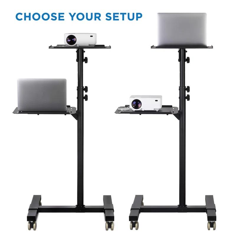 Mount-it Mount-It! Mobile Projector and Laptop Stand with 2 Shelves, Rolling Cart