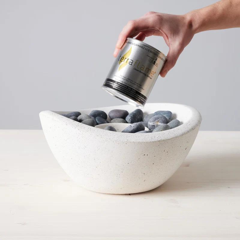 TerraFlame TerraFlame Wave Concrete Table Top Gel Fuel Fire Bowl - Indoor and Outdoor Use