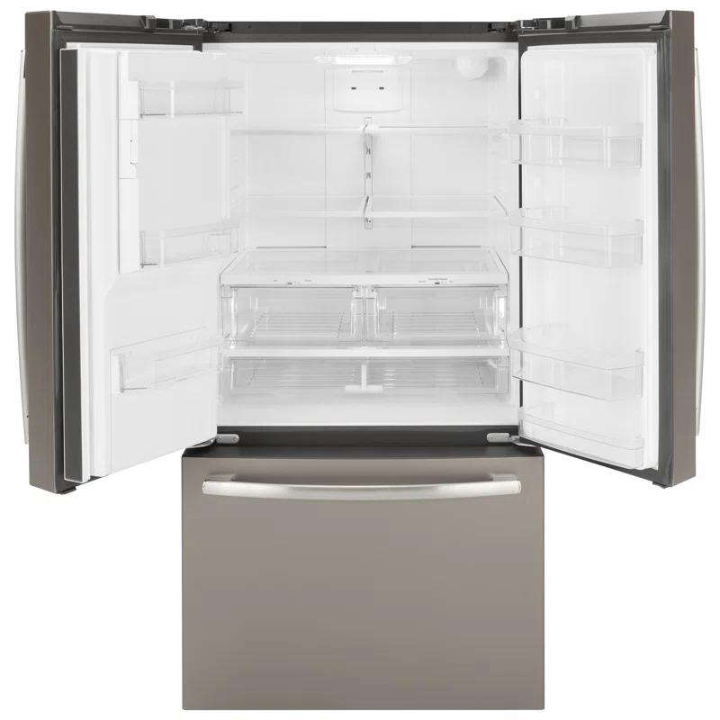 GE Appliances GFE26JMMES GE Appliances 25.5 Cubic Feet Energy Star Smudge-Resistant French Door Refrigerator with Water and Ice Dispenser