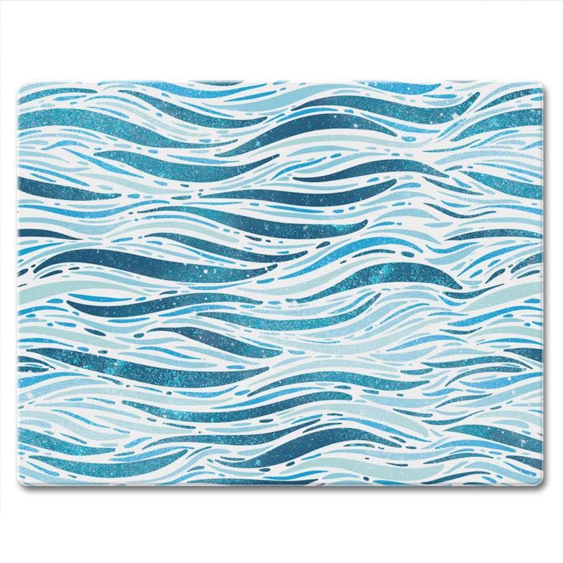 CounterArt Wavy Waves 3mm Glass Cutting Board 10” x 8”
