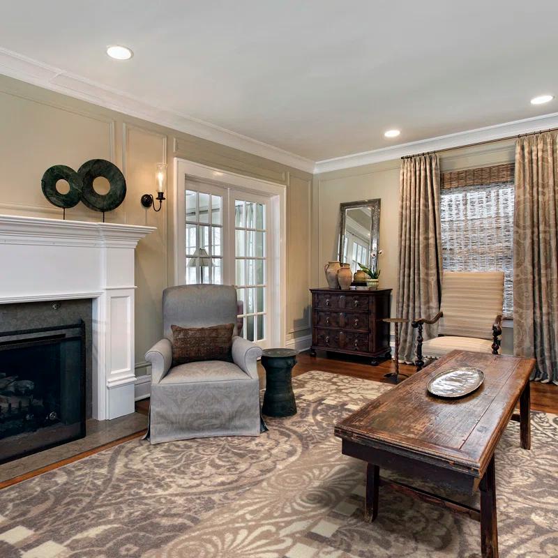 Joy Carpets First Take Royal Mosaic Damask French Cream Area Rug | Wayfair