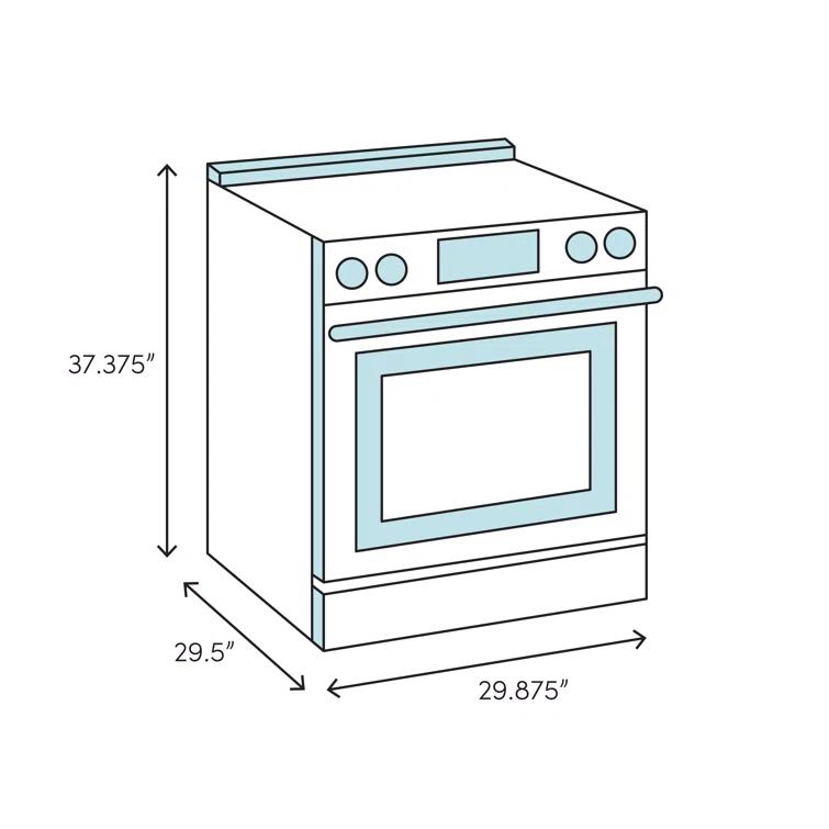 Café Café 30" 6.7 cu. ft. Smart Slide-in Electric Range with Convection and Radiant Cooktop CES750P2MS1