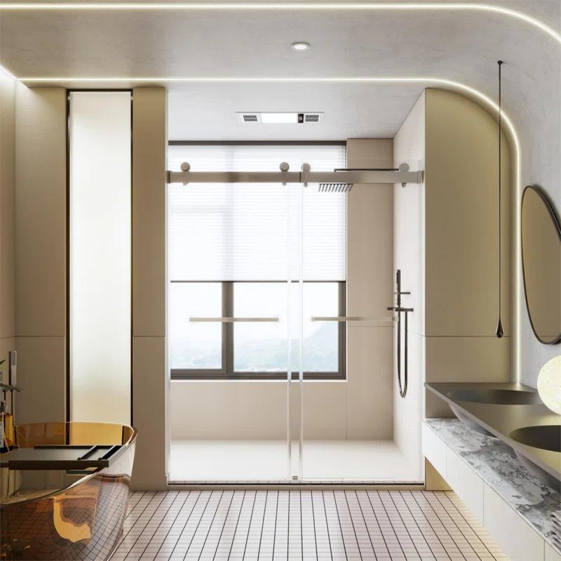56-60"W x 76"H Double sliding shower door with 10 mm tempered glass