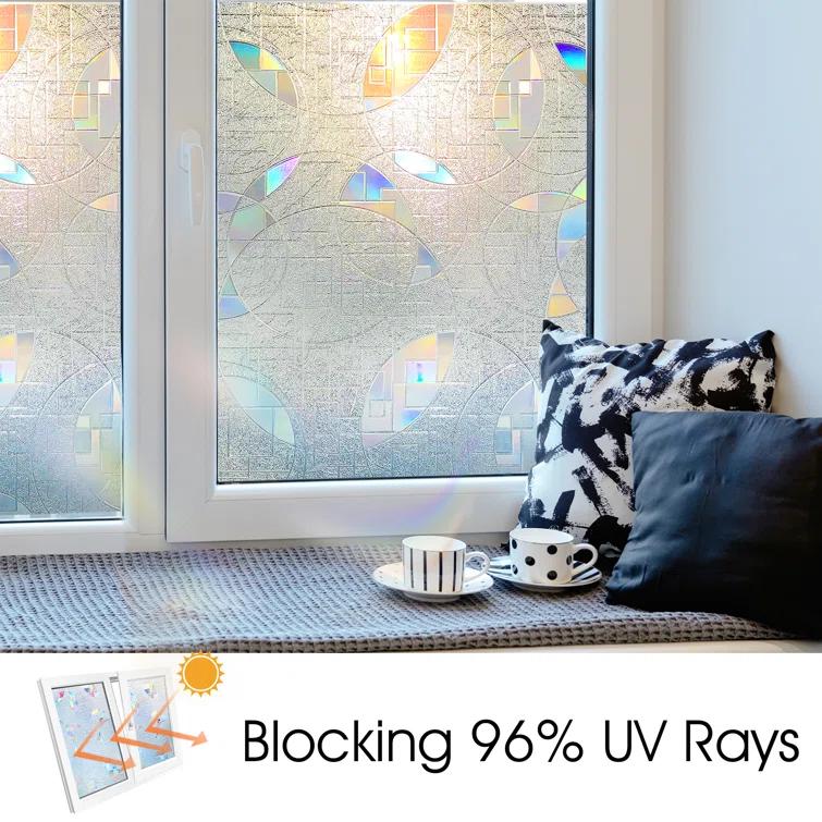 Orren Ellis Window Cling 3D Static Privacy Decoration Non-Adhesive Vinyl Stained Glass Decals Stickers