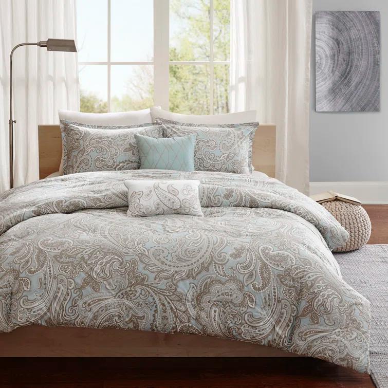 Madison Park Pure Ronan Cotton Paisley Comforter Set