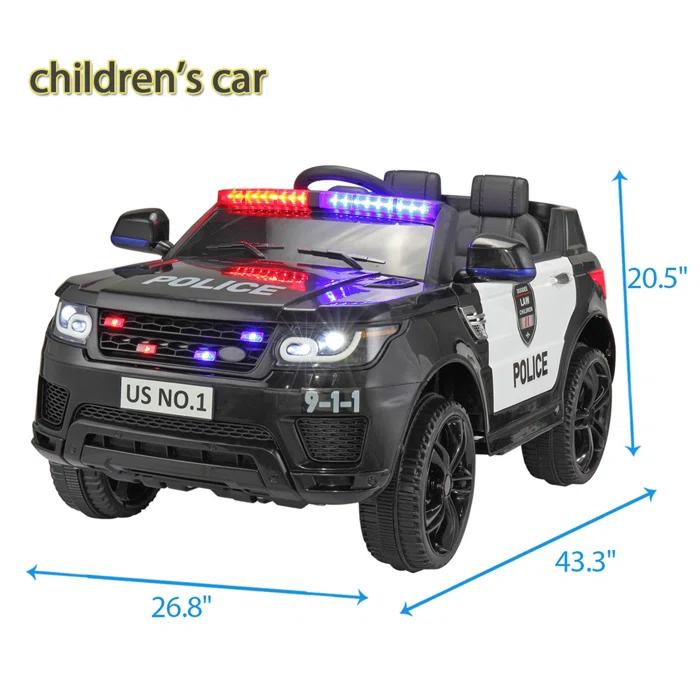 Allied Plush Inc 12V Kids Ride on Car, Electric Police Cars with Remote Control