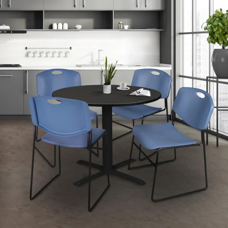 Regency Regency Cain Round Breakroom Table & 4 Zeng Stack Chairs