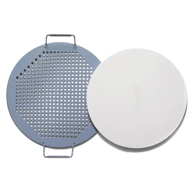 Mont Alpi Mont Alpi MAPK Universal Outdoor Grill Pizza Making Converter Kit - Pizza Stone Rest with Handles, 15" Pizza Stone, Stainless Steel Fold up Pizza Peel and Chicago Style Pizza Rocker Cutter Knife