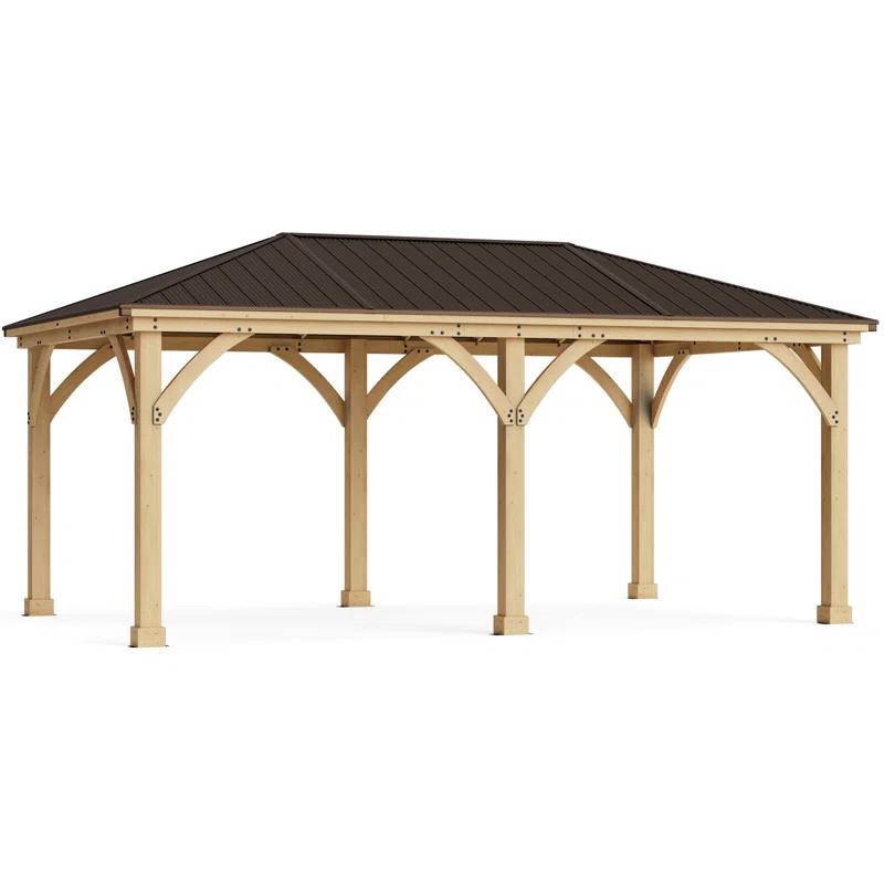Yardistry Meridian 12 Ft. W x 20 Ft. D Solid Wood Patio Gazebo
