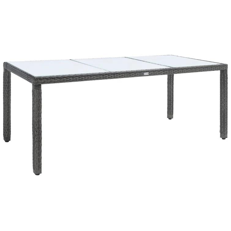 Safavieh Hailee 8 - Person Wicker Patio Dining Set with Rectangular Table , Cushions Included