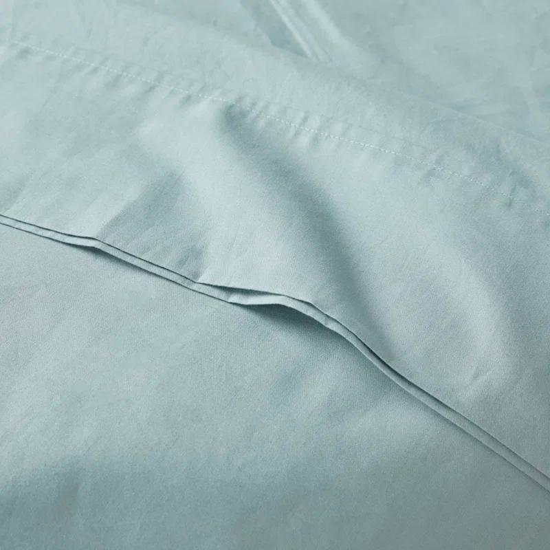 Madison Park Peached Percale 200 Thread Count Relaxed Cotton Percale Sheet Set