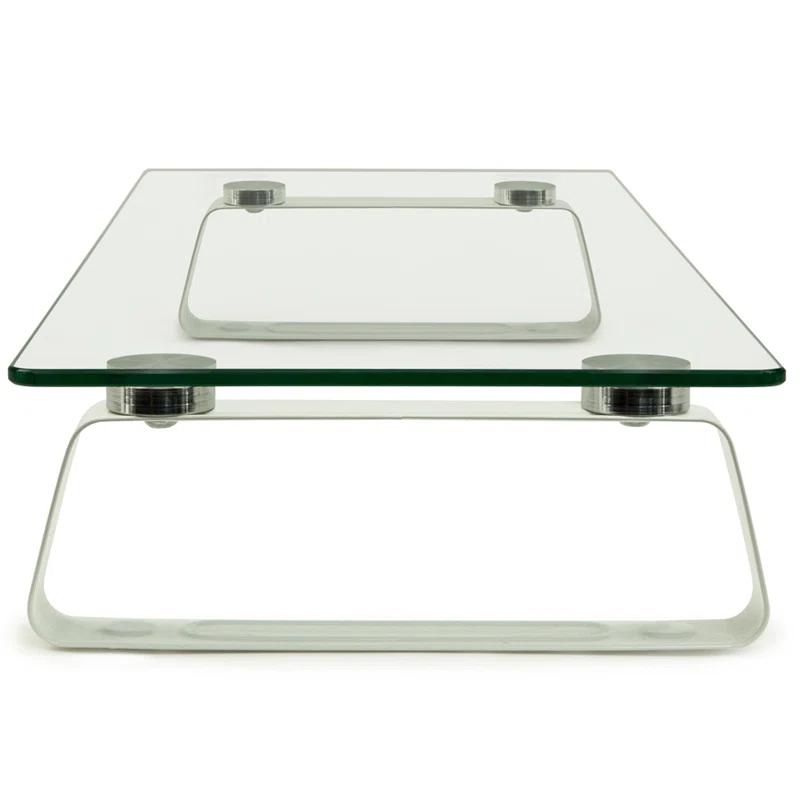 Mount-it Mount-It! Glass Computer Monitor Riser and Laptop Stand, 22 Inches Wide, 44 Lbs. Carrying Capacity