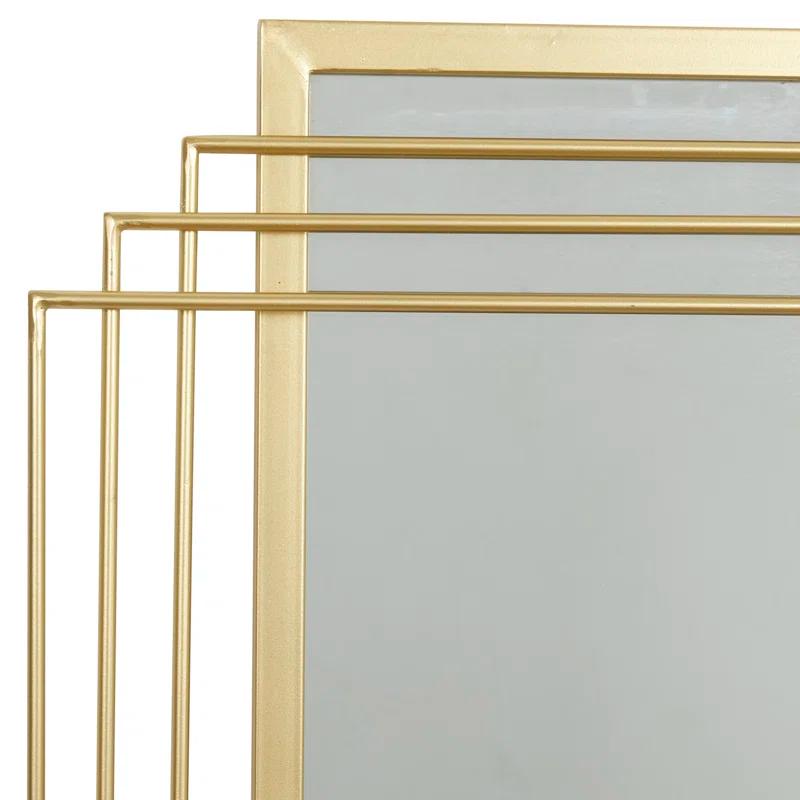 CosmoLiving by Cosmopolitan CosmoLiving by Cosmopolitan Gold Metal Geometric Wall Mirror