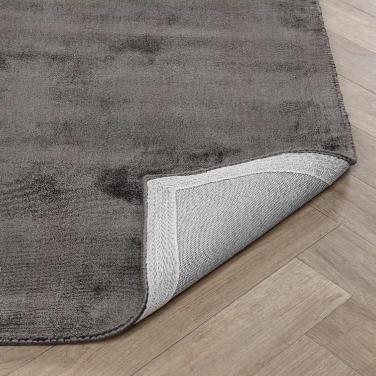Cameron Hand-Woven Charcoal Wool and Viscose Area Rug