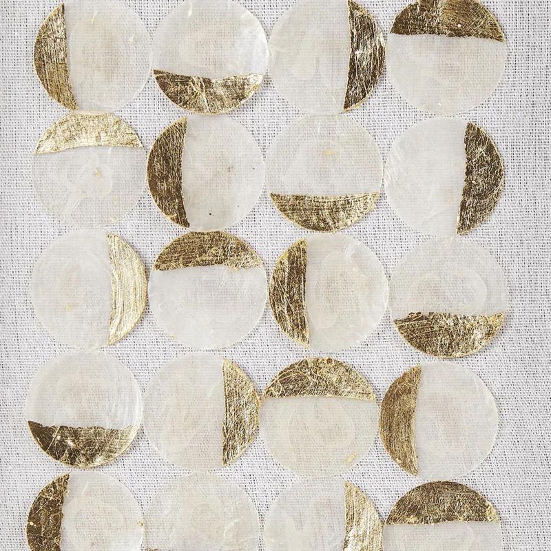 Mercury Row® Zeringue Emblem Natural Capiz with Gold Foil Shadowbox Wall Décor (Set of 2)