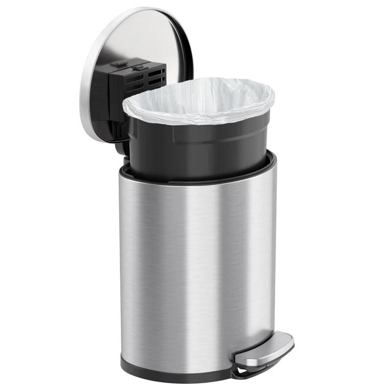 Itouchless Softstep 5 Gallon Stainless Steel Step Trash Can With Odor Filter 19 L Bathroom, Kitchen, Home Office Pedal Garbage Bin, Removable Bucket