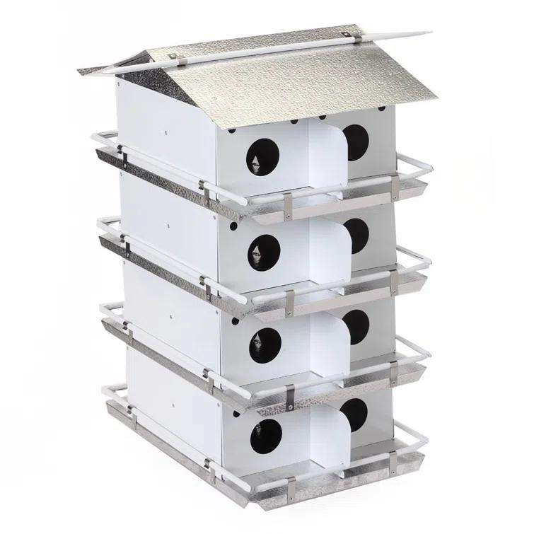Birds Choice Birds Choice Large Coates Original 4-Level, 16-Suite Purple Martin Bird House, White/Grey