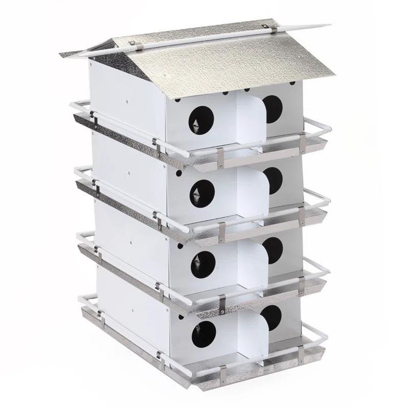 Birds Choice Birds Choice Large Coates Original 4-Level, 16-Suite Purple Martin Bird House, White/Grey