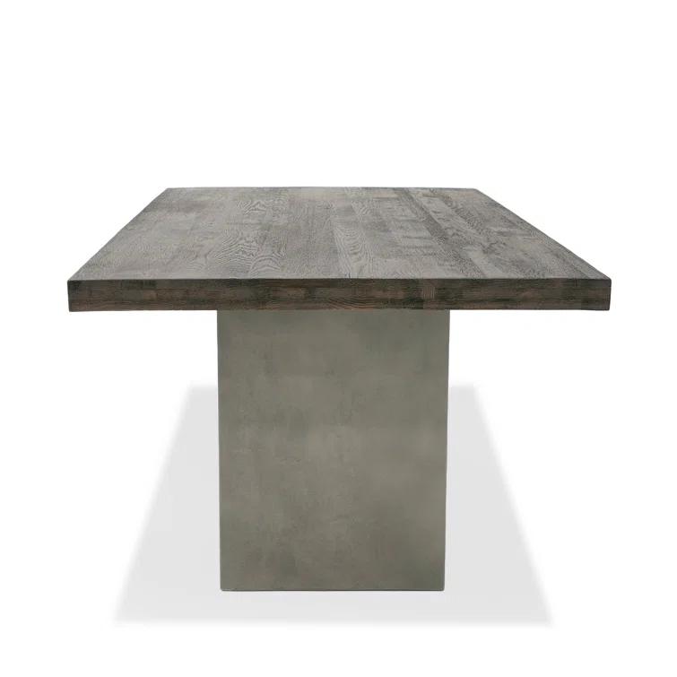 Benjara Cid Ari Dining Table, Rectangular Top, Gray