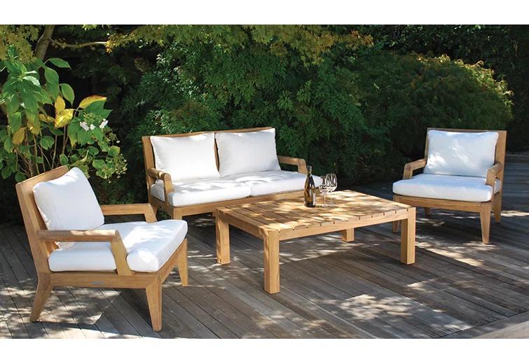 Mendocino Mid-Century Modern Teak Outdoor Coffee Table