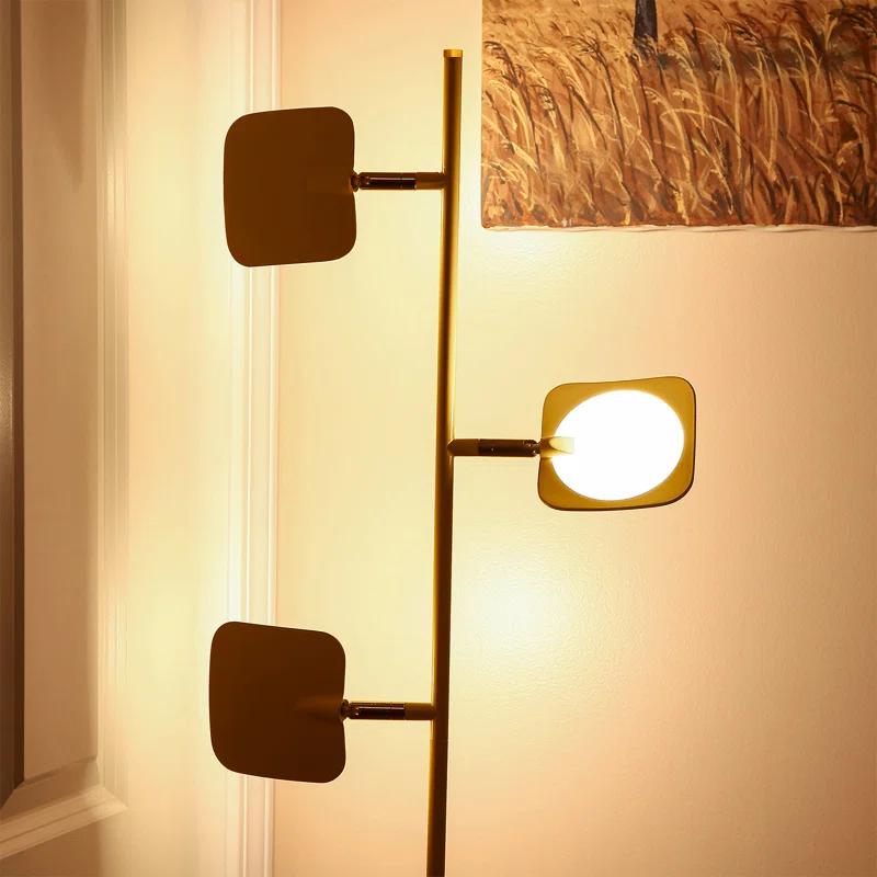 Brightech Tree Industrial LED 3-Way Dimming Floor Lamp with 3 Adjustable Spot Lights
