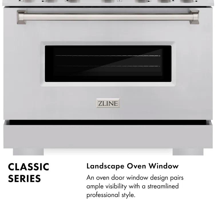 ZLINE ZLINE 36 in. 5.2 cu. ft. Classic Dual Fuel Range W/ 6 Burner Gas Cooktop & Electric Convection Oven in Stainless Steel (CDR36) CDR36
