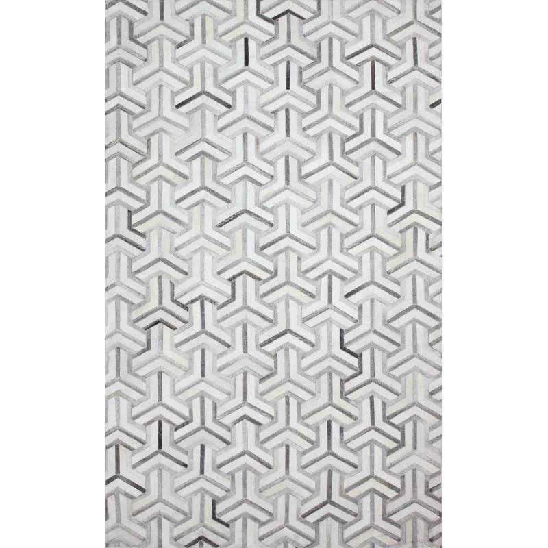 Darya Home Cowhide Geometric Indoor Rug