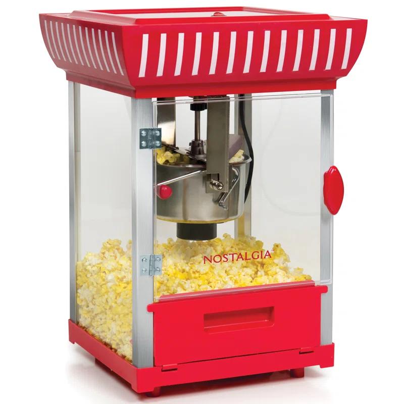 Nostalgia Nostalgia PC25RW 2.5-Ounce Kettle Popcorn Cart, Makes 10-Cups of Popcorn, 48-Inches Tall, Red/White