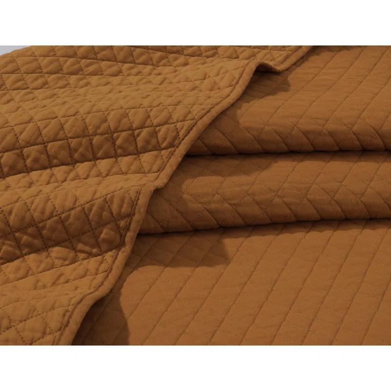 Chezmoi Collection Solid Color Cotton Quilt Cotton Quilt Set