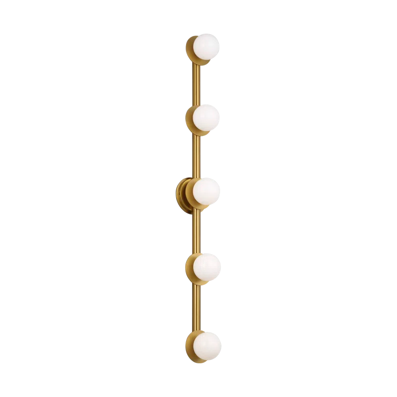 Visual Comfort Studio Nodes Contemporary 5-light Wall Bath Fixture with milk glass shades | Birch Lane