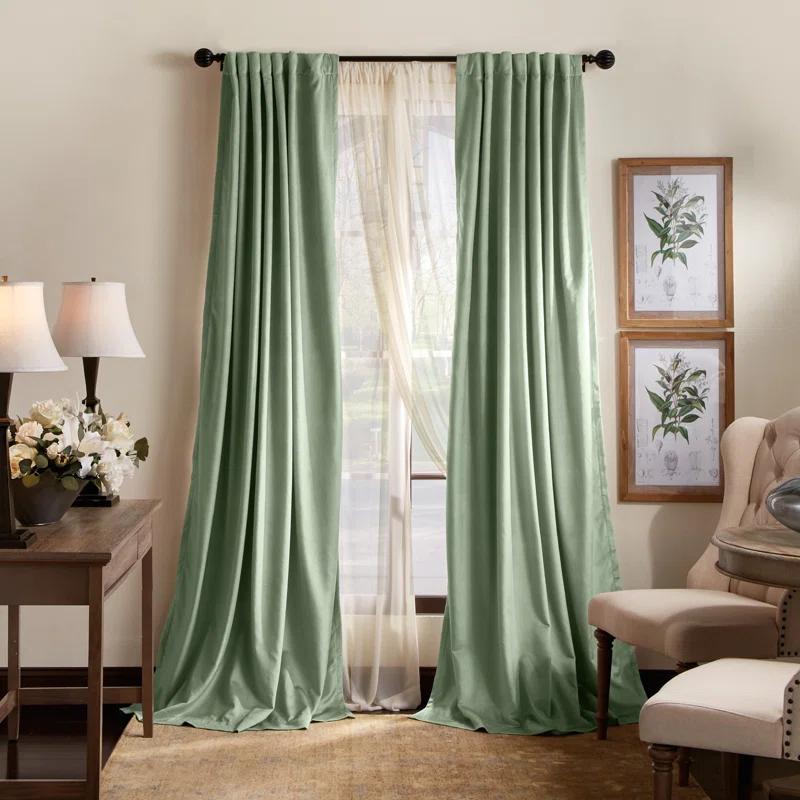 Martha Stewart Lucca Velvet Solid Max Blackout Rod Pocket Curtain Panel Pair (Set of 2) (Set of 2)