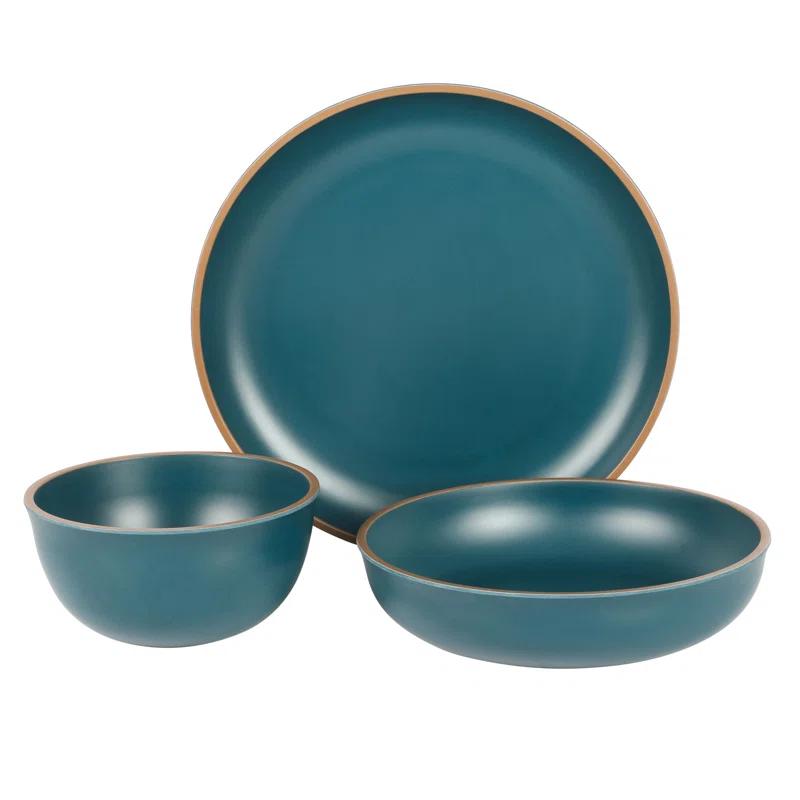 Gibson Gibson Home Rockabye 12 Piece Double Bowl Melamine Dinnerware Set