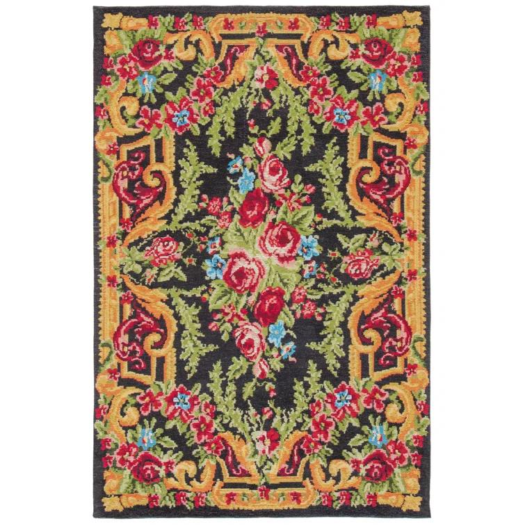 Astoria Grand Abington Classic Vintage Performance Floral Rug